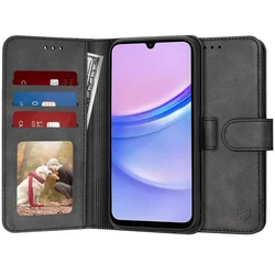 Techsuit Diary Book preklopna maska za Samsung Galaxy A15 4G / A15 5G -crna