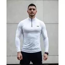 Avenox Muška majica Revolution, Zip kragna, Bela