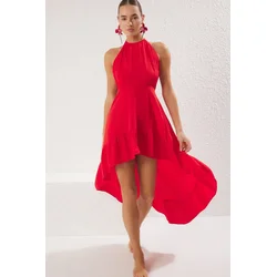 Trendyol Milla Ženska haljina Tbess25El00094, Crvena
