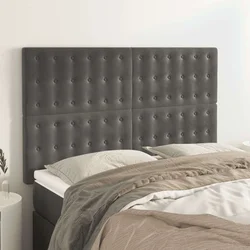 Uzglavlje tamno sivo 144x5x118/128 cm baršunasto
