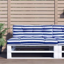 Jastuk za palete plavo-bijeli prugasti 120x40x12 cm od tkanine