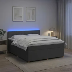 Boxspring krevet s madracem Tamnosiva 140 x 200 cm Tkanina 144 x 200 x 100.5 cm