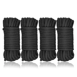 SuperLove Soft Cotton Bondage Rope Set Black 4x10m