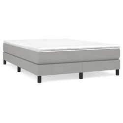 Vidaxl Box spring postelja z vzmetnico svetlo siva 140x200 cm blago