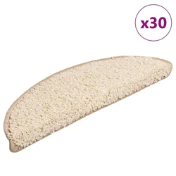 Prostirke za stepenice 30 kom 56x17x3 cm krem poluokrugle