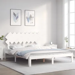 Okvir kreveta bez madraca bijeli 160x200 cm od masivne borovine