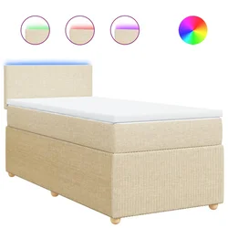 vidaXL vidaXL Box spring postelja z vzmetnico krem 80x200 cm blago, (21307186)