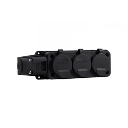 shumee Gumijasta vtičnica, trak 3x230V 16A IP54 črna
