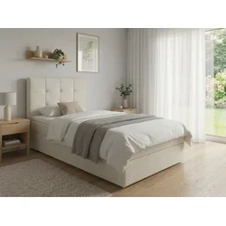 Oblazinjena postelja boxspring DIRELIS VIBE 90x200 cm kremna Vzmetnica: Vzmetnica Bonell