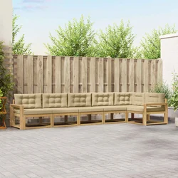 Set vanjskih sofa s jastukom 4 pcs Bijela i bež Poliester