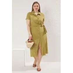 Trendyol Curve Ženska haljina Tbbss25Ah00034, Kaki