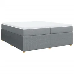 Vidaxl Box spring postelja z vzmetnico svetlo siva 200x200 cm blago