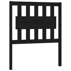 Uzglavlje za krevet crno 80,5 x 4 x 100 cm od masivne borovine