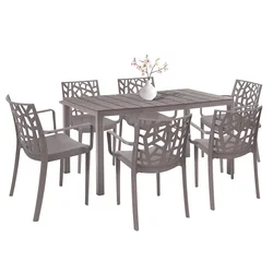 Set vrtnega pohištva Nassau 6+1 cappuccino