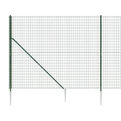 Ograda od žičane mreže sa šiljastim držačima zelena 1,8 x 25 m