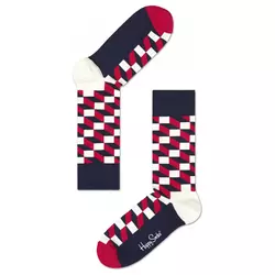 Happy Socks Filled Optic Čarape FO01 plava crvena bijela
