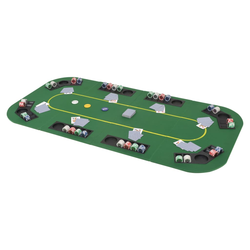 VIDAXL zložljiva pravokotna poker miza za 6 igralcev, 4-delna