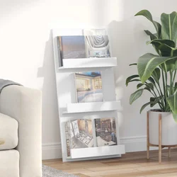 Polica za časopise Bijelo 51 x 11 x 102 cm Konstruirano drvo