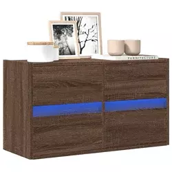 Zidni TV ormarić s LED svjetlima smeđa boja hrasta 80x31x45 cm