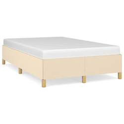 vidaXL Posteljni okvir krem 120x190 cm tkanina