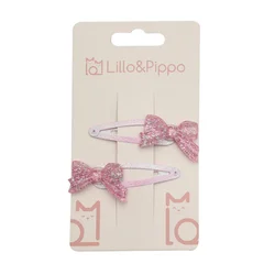 Lillo&Pippo šnalice za kosu mašna 2/1 glitter