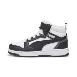 PUMA Rebound V6 Mid Sneakers Kids, White/Black/Shadow Grey