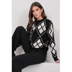 Trend Alacati Stili Ženski džemper Alc-X14922, Crni