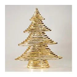 LED Božićna dekoracija 60xLED/3xAA 60 cm topla bela jelka/zlatna