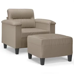 Fotelja s tabureom od mikrovlakna 60 cm smeđesiva