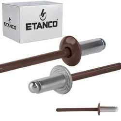 Aluminijaste odprte zakovice 4x10mm RAL 8017