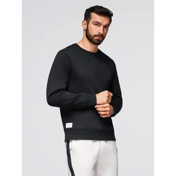 OMBRE Moška majica z okroglim vratom BASIC črna MDN125408 XXL