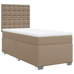 Vidaxl Box spring postelja z vzmetnico kapučino 80x200 cm umetno usnje