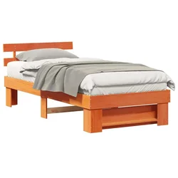 Vidaxl Konstrukcija postelje z vzglavjem Voskast rjav 75 x 190 cm