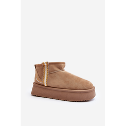 Snow boot platform with light brown udra pattern