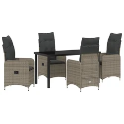 Vrtni set za objed 5 pcs Siva poliratan