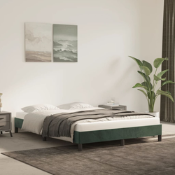 vidaXL Posteljni okvir temno zelen 140x200 cm žamet