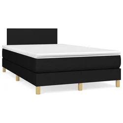 vidaXL vidaXL Box spring postelja z vzmetnico LED črna 120x190 cm blago, (21111336)