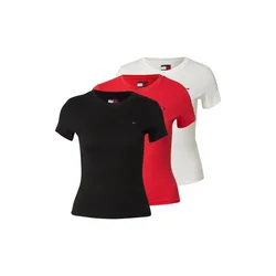 Tommy Jeans Majica rdeča/črna/bela