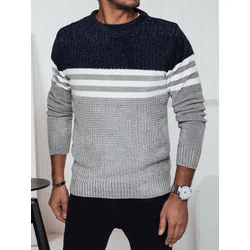 Sweter męski w paski szary Dstreet