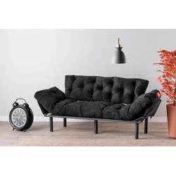 Atelier del Sofa Trosed na razvlačenje Nitta 185x85x70cm Crni
