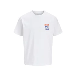 JACK & JONES Majica JORKPOT modra / oranžna / bela