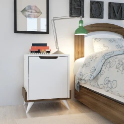 Hanah Home Noćni ormarić Monzana 48,6x60??x35cm Orah