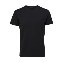 SELECTED HOMME Majica V-NECK TEE NOOS, črna