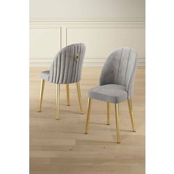 HANAH HOME Set 4 stolice Mara Grey Gold