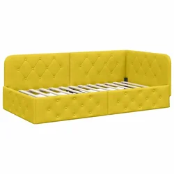 Vidaxl Kotna postelja Rumena 90 x 200 cm Žamet