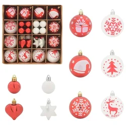 Set Božićnih Ukrasnih Kuglica 40 pcs Crvena i bijela Plastika