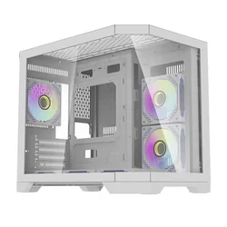 darkFlash Računalniško ohišje DARKFLASH FT418 + 6 ventilatorjev ARGB (belo)