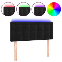 Vidaxl LED posteljno vzglavje črno 100x5x78/88 cm žamet
