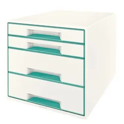 Leitz Predalček WOW CUBE, 4 predali, ledeno modra