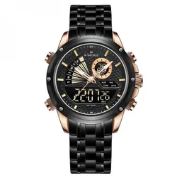 Sat NAVIFORCE RI-29608 - Crna / Zlatna Ružičasta KP29608